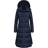 Chrisuno Women's Long Winter Coat Warm Windproof Quilted Puffer Jacket Thicken Puffy Parka With Hood