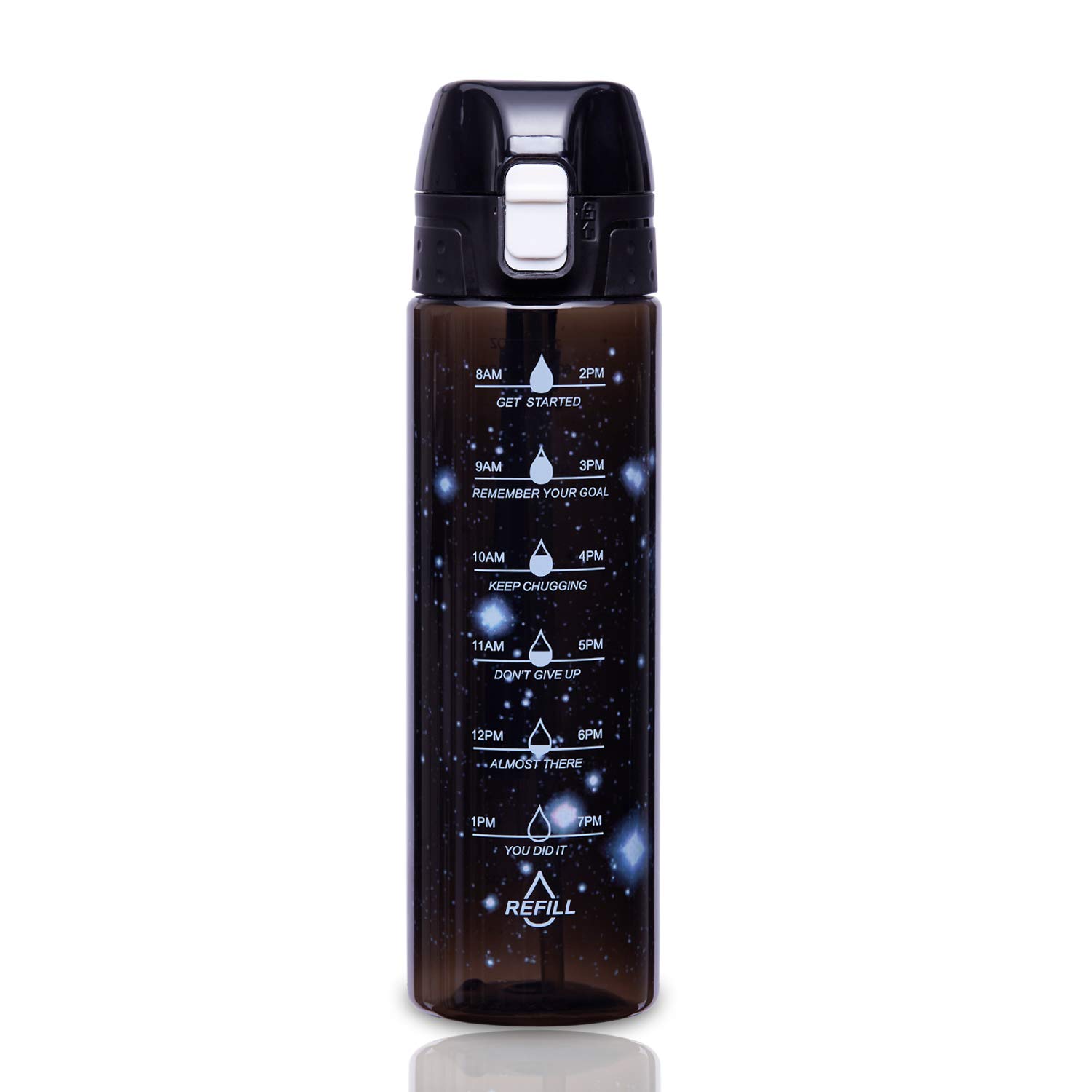 NOOFORMER 24oz / 32oz Motivational Water Bottle with Time Marker & Straw- Water Tracker Bottle Leakproof BPA Free for Fitness Sports Outdoors and Office