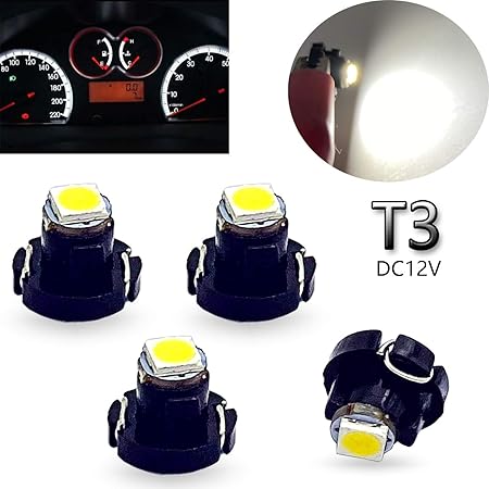 Amazon Toribio T3led ライト ダッシュボード メーターパネルライト電球 計器灯 3030smd ホワイトdc12v 取付簡単 4個入り 車 バイク 車 バイク
