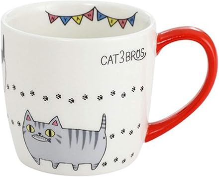 Amazon マグカップ 猫３兄弟 猫マグカップ コーヒーカップ 猫柄 マグ 猫 Ki 097a かけっこ セラミック藍 カップ マグ ソーサー