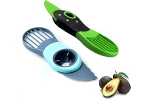 3-in-1 Avocado Slicer, 2PCS Multifunctional Avocado Knife Set, Blue Green