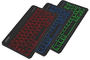 Arteck Universal Backlit 7-Colors Ultra Light Slim Portable Wireless Bluetooth 3.0 Keyboard for iOS iPad Pro, Air, Mini, Andr
