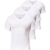 Comfneat Men's Undershirts Viscose V-Neck Cool Feeling T-Shirt 3-Pack