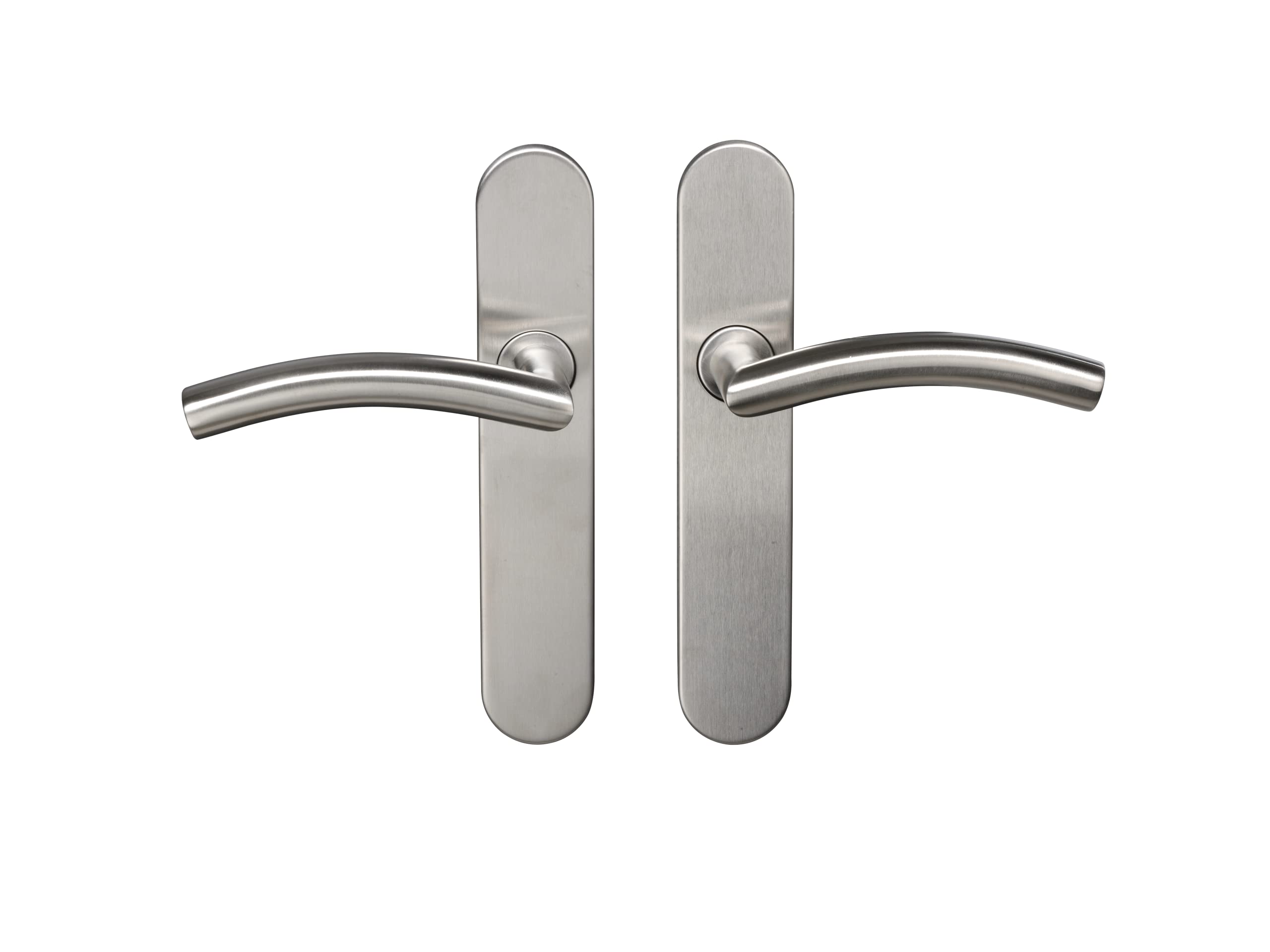 Bricard Kickstand 666474 Set Stainless Steel Handles on Plate Tempo Disco Toilet Door (Lock and Indicator), Classic Square 7 mm with Drag Spring (x2)