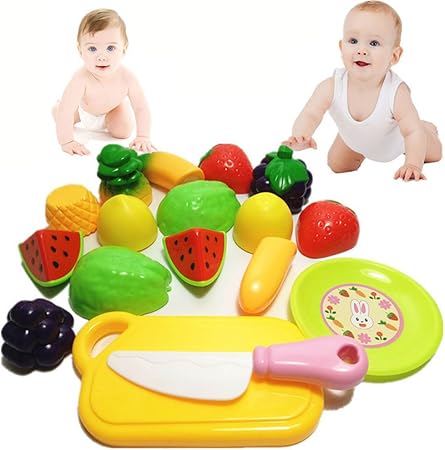 Amazon Basde 子供用ごっこ遊び ミニチュア 料理玩具 10個 果物の切断 野菜 ごっこ遊び 子供 子供 キッチン プラスチック 教育 ごっこ遊び クッキング おもちゃ キッチン アクセサリー 子供用 セット おもちゃ