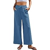 grewley Womens Wide Leg Pants Baggy Palazzo Pants Casual Loose Drawstring Elastic Waisted Lounge Trousers with Pockets