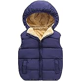 AMIYAN Toddler Winter Puffer Vest Boys Hooded Sleeveless Jacket Lightweight Warm Down Coat with Pocket for Kids 1-7 Years