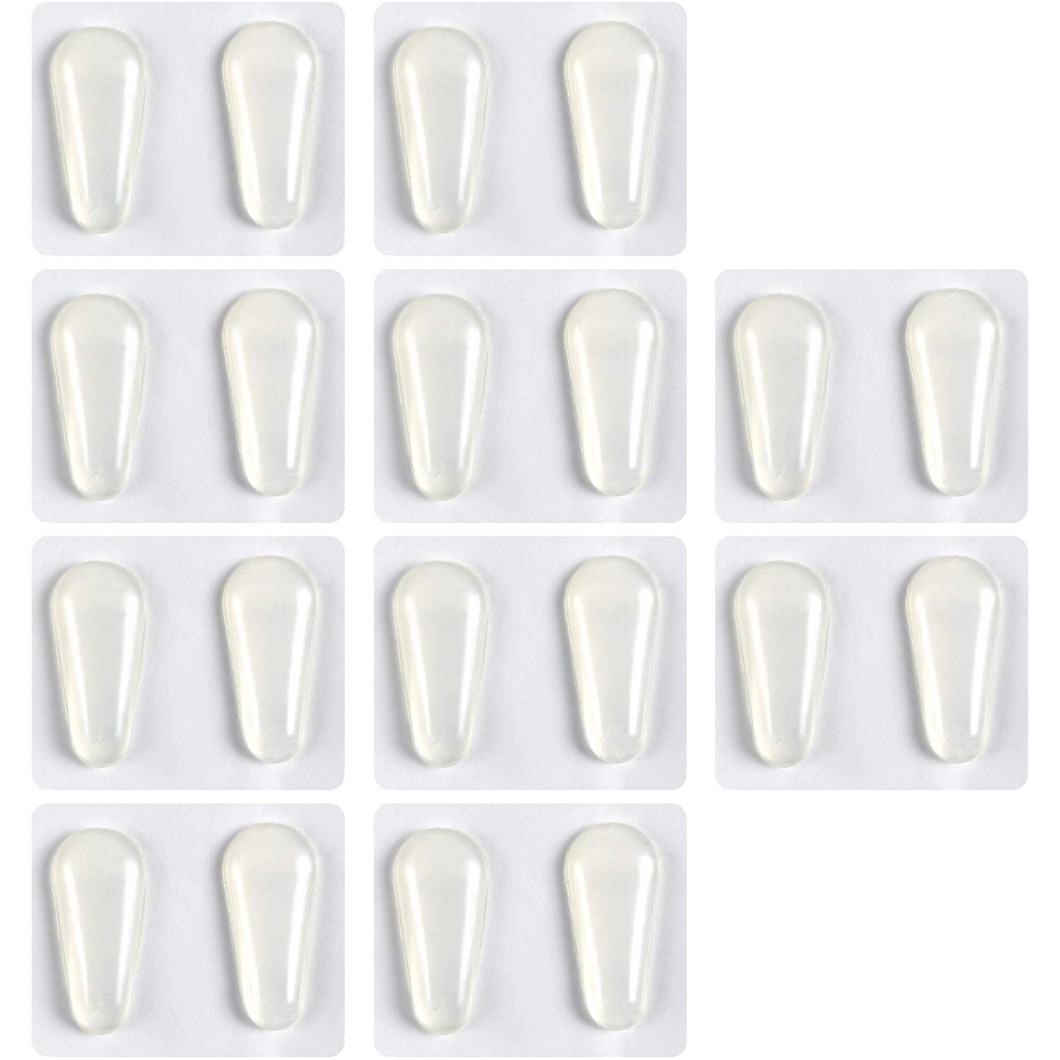 View 1 of 10 Pairs Silicone Nose Pads for Eyeglasses Stick On Nose Pads Anti Slip Nose Pieces for Glasses Soft Silicone Adhesive Eyeglass Nose Pads Transparent Drop Shape