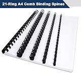 Rayson Mixed Size Binding Combs 6/8/10/12mm Pack of 100 Black A4 view 7