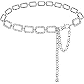 LIMHOO Metal Waist Chain for Women Rhinestone Chain Belt Crystal Waist Belt for Dress