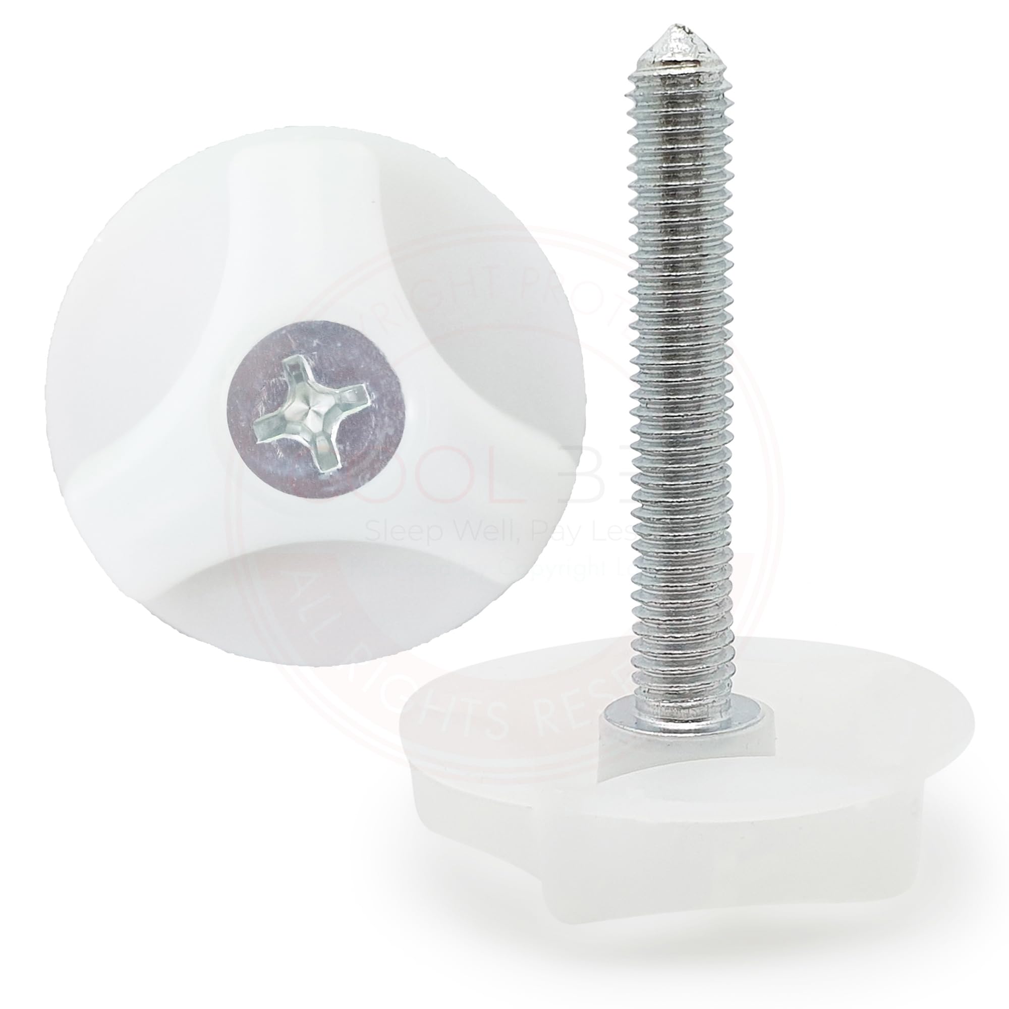 COOL BED 2 x M8 Headboard Bolts 50mm Screws with Fitted Washers Fixings for Divan Ottoman Beds (2 x M8 50MM BOLTS WITH WASHER)