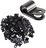 GTSE 100 Pack Black Nylon P-Clips 5.0mm 3/16" Diameter Plastic Cable Clips view 2