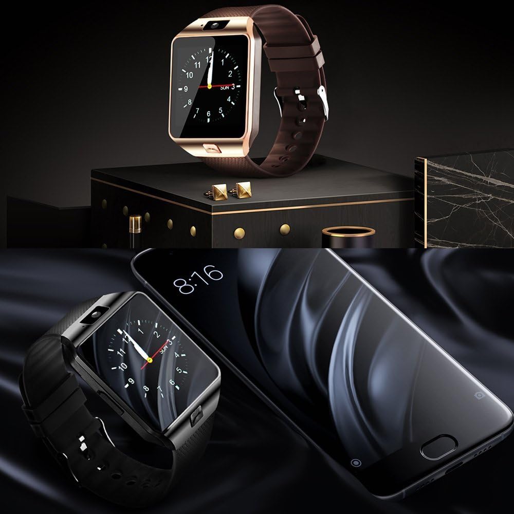 CanMixs Smart Watch DZ09 Mutifunctional Wristwatch with Camera Pedometer Anti-lost Tracker Stopwatch Message GSM Music Player Calendar and SIM Card Inserted Sync with Samsung Motorola LG Huawei