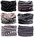 SmilerSmile 6pcs Assorted Seamless Outdoor Sport Bandanna Headwrap Scarf Wrap, 12 in 1 High Elastic Magic Headband & Collars Muffler Scarf Face Mask with UV Resistance, (Duke)