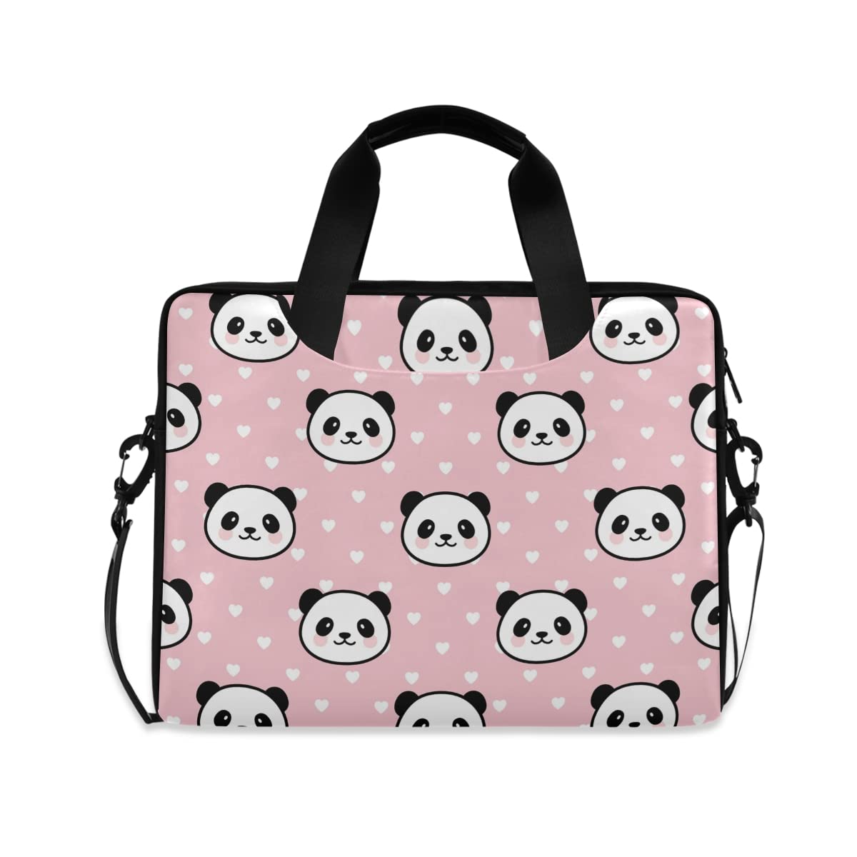 Laptop Bag, Dot with Cute Panda Computer Sleeve Case Laptop Handbags Briefcase with Strap and Handle for Boys Girls Women Men 14 15 15.6 Inch