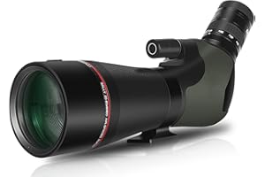 LANDOVE ED Prism Spotting Scope - 20-60X80mm BAK4 Waterproof Angled Spotting Scope for Target Shooting Bird Watching Hunting Archery Wildlife Observing