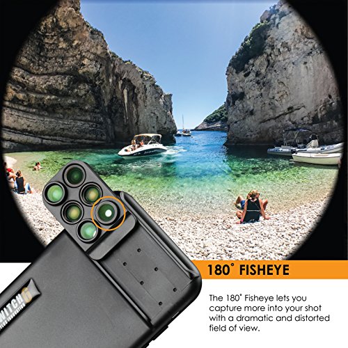 Ztylus Switch 6 for Apple iPhone X: 6 in 1 Dual Optics Lens System (Fisheye, Telephoto, Wide-angle, Macro and Super Macro), Double Layer Protection (Black)