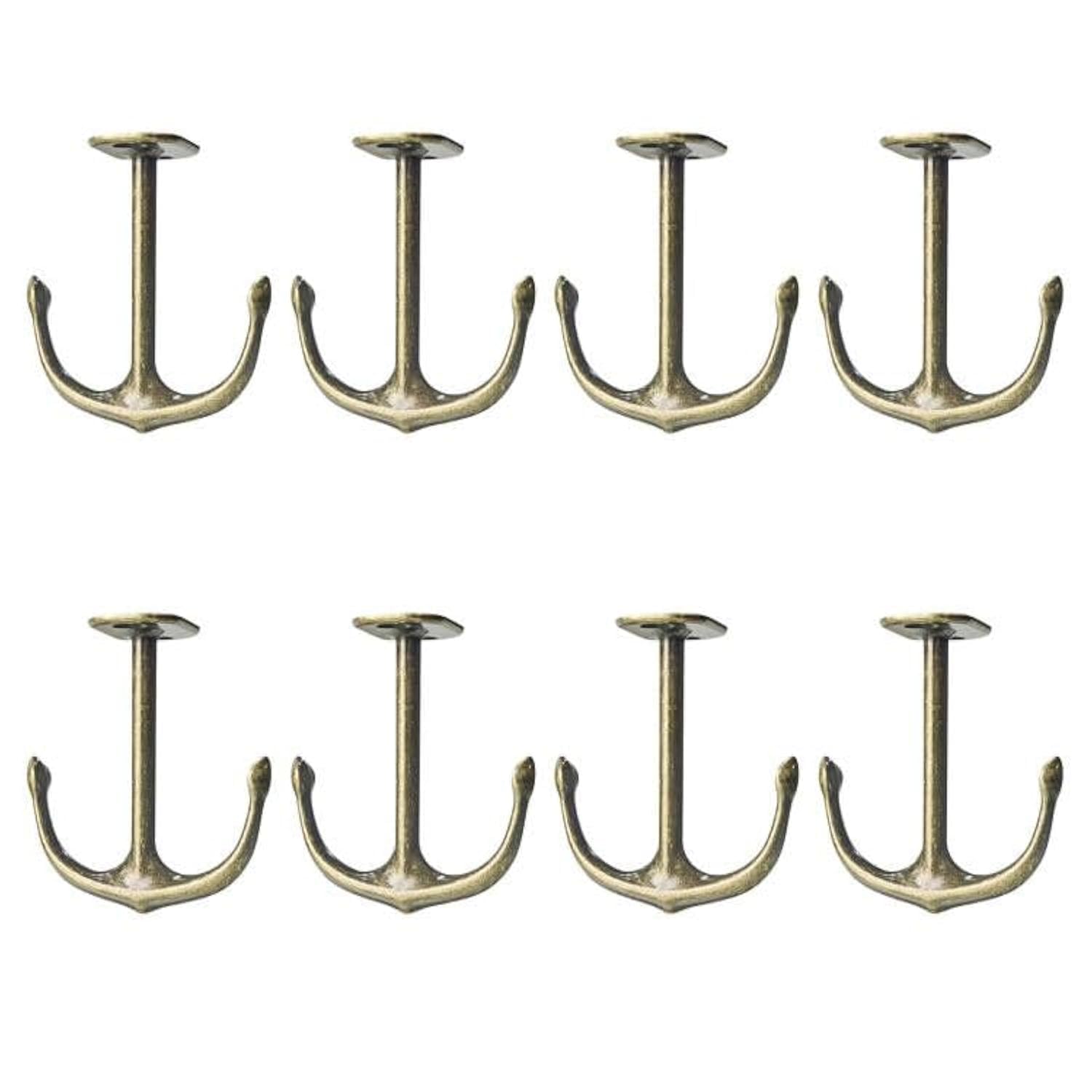 Anchor Two Prong Ceiling Hook for Closet Top Bathroom Kitchen Cabinet Garage Pack of 8 (Bronze)