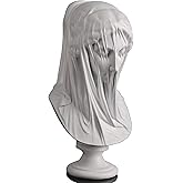 13" WUBIANJIE Veiled Lady Bust Statue, Roman Greek Mythology Home Decor, Resin Art Deco Sculpture Gift, No Assembly Required