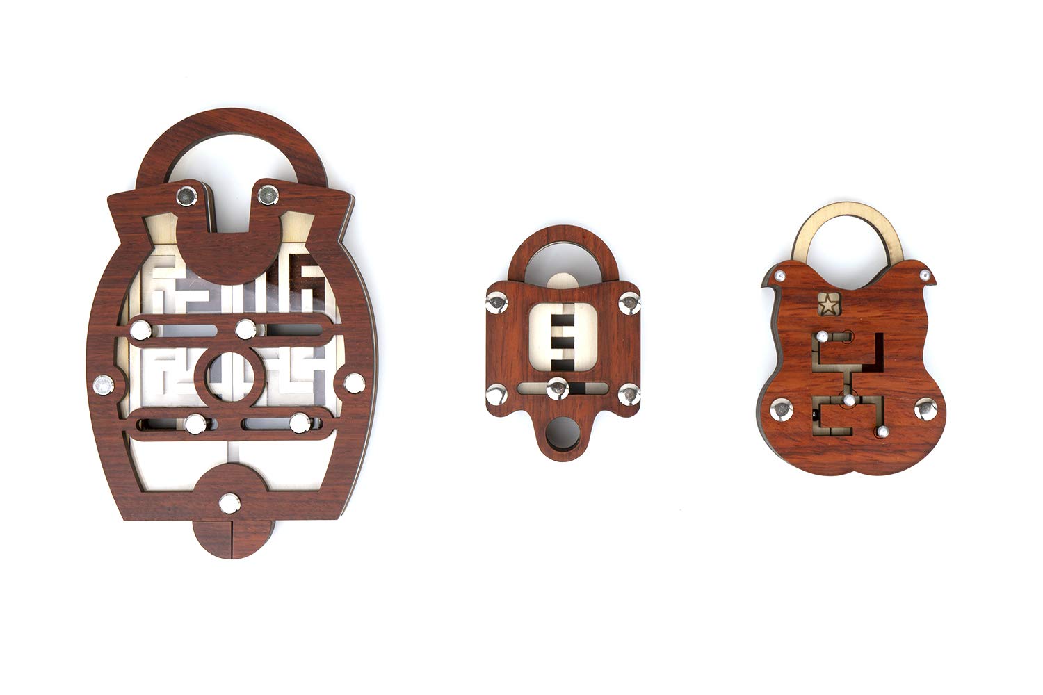 Kubiya Games | 3 Escape Room Puzzle Locks Set - Tricky Brain Teaser Maze Puzzle Locks with Secret Op