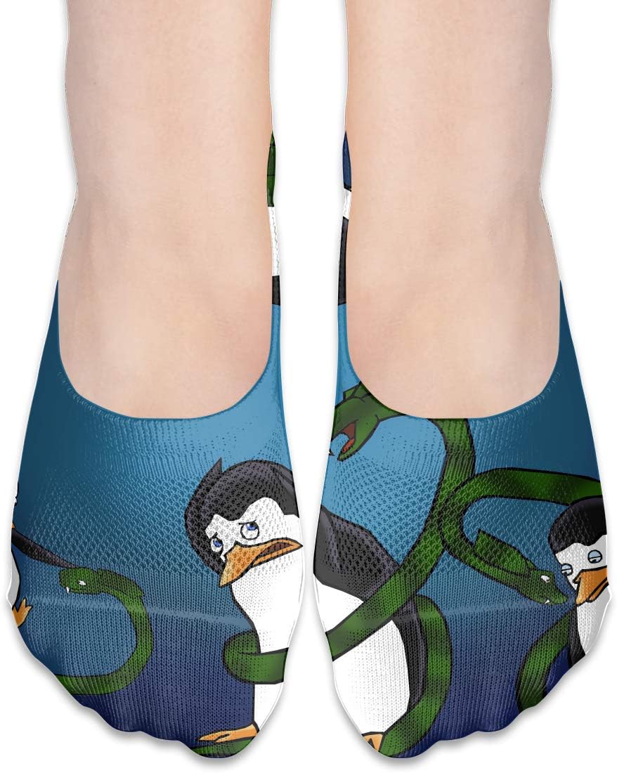 OHMYCOLOR Cartoon South Pole Penguin Snake No Show Socks Women Low Cut Short Ankle Socks