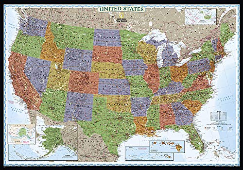 National Geographic: United States Decorator Wall Map - Laminated (43.5 x 30.5 inches) (National Geo by National Geographic Maps - Reference