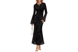 ZESICA Women's Long Sleeve Floral Bodycon Dress 2025 Fall Fashion Ruched Mesh Wedding Guest Cocktail Party Maxi Dresses