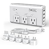 220V to 110V Travel Voltage Converter, FOVAL 2000W International Power Converter for Hair Dryer, Straightener/Curling Iron with 4-Port USB (1 USB C), Step Down Transformer for US/EU/UK/AU/Italy/India
