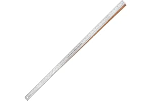 Breman Precision Metal Ruler 36 Inch Cork Back - Straight Edge 36 Inch Metal Ruler - Flexible & Non-Slip Stainless Steel - Imperial & Metric Graduations for Precision Measuring