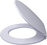 AQUALONA Light Grey MDF Moulded Wood Toilet Seat, Tongue Groove Design view 2