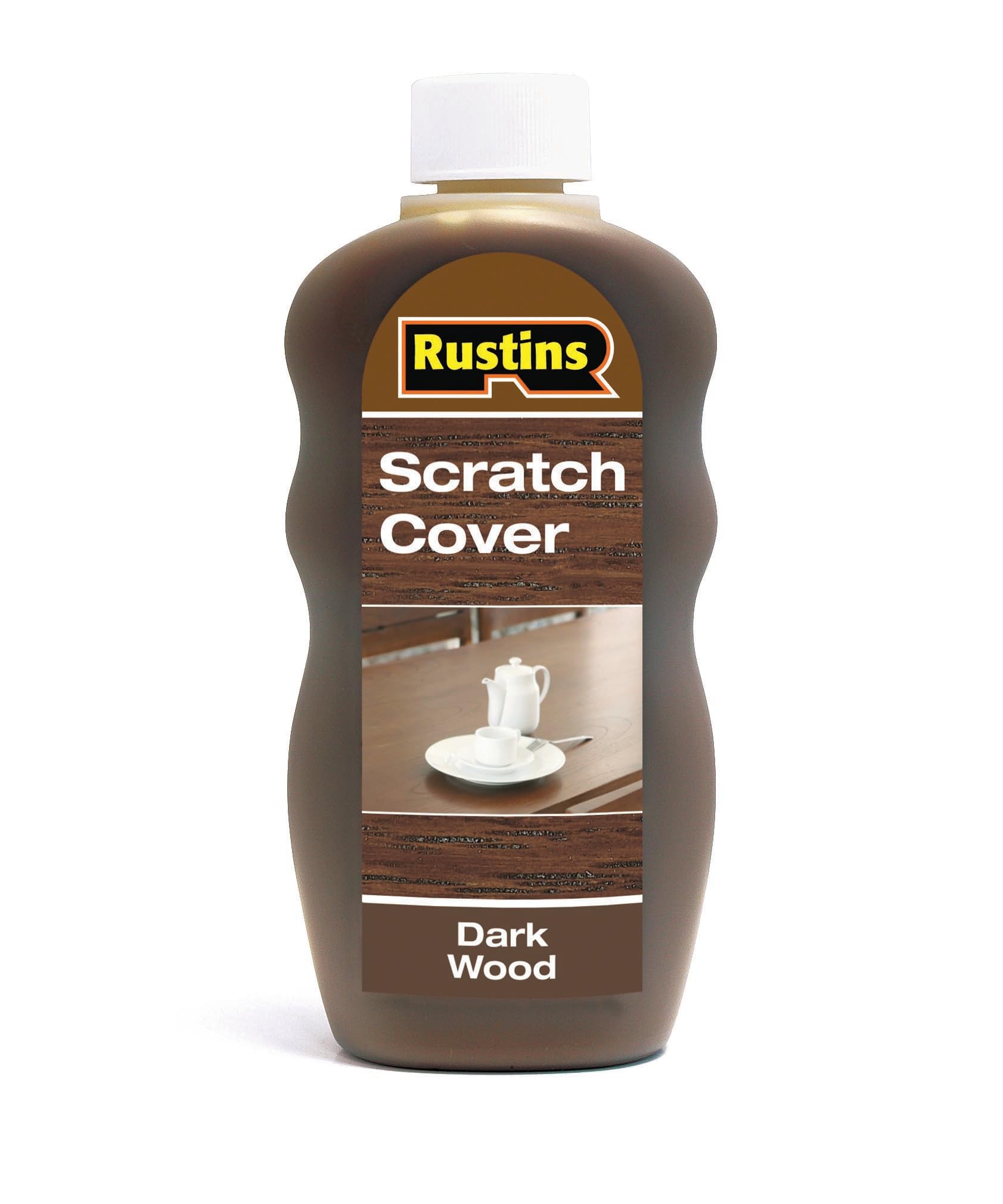 Rustins Scratch Cover Dark – Conceal Surface Scratches on Dark-Toned Wood Furniture -Easy-to-Use Liquid Polish for Restoring and Protecting Wooden Surfaces 300ml