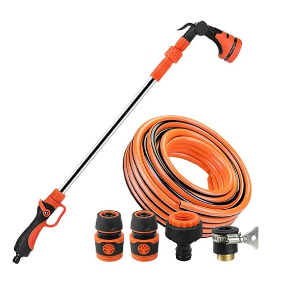LYY Gartening-Multi-Funktions-Sprayer, Teleskop-Lange-Rod-Auto-Waschmaschine, 8 Splash-Muster, 106 cm lang, mit Soft Spray, K