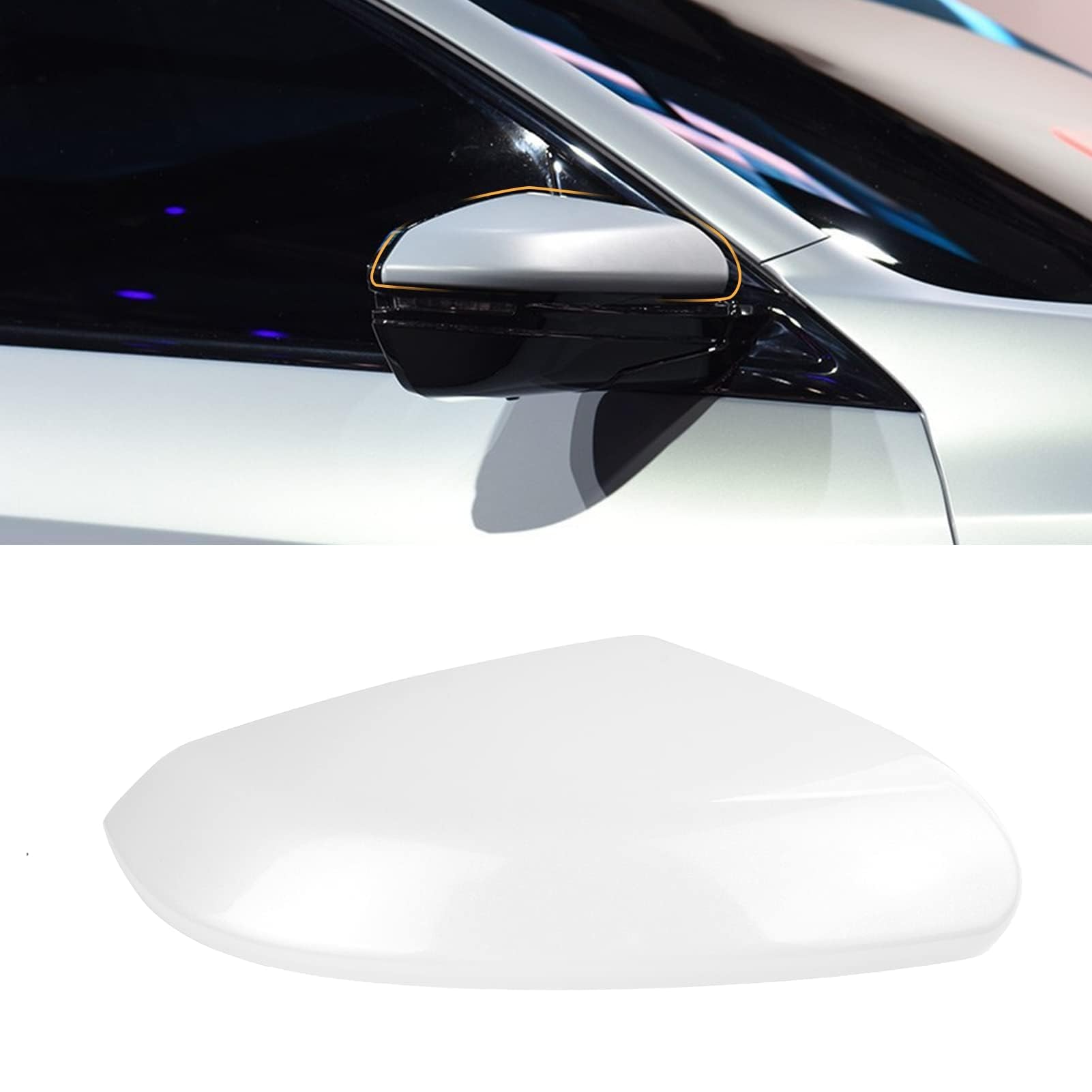 Photo 1 of Moonlinks Compatible with 2016-2021 Honda Civic Side Mirror Cover Replacement Passenger Side,Platinum White Pearl for 10th Gen Civic,2019-2022 Insight,RH Sideview Mirror Cap Trim(1PC)