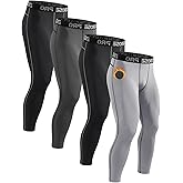 Orrfreer 4 Pack Thermal Underwear Long Johns Fleece Base Layer Bottoms Thermal Leggings for Men Compression Pants