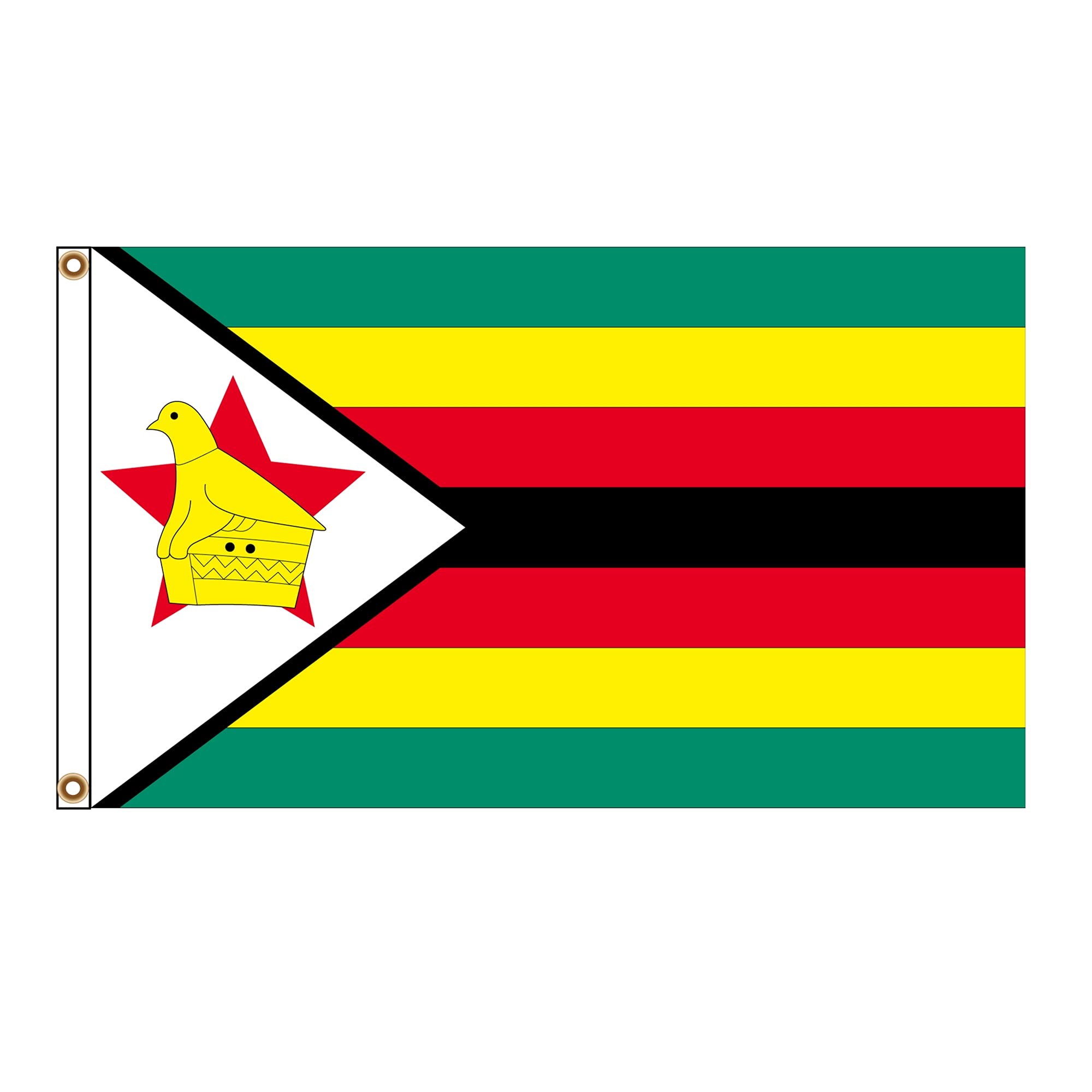 PinkDisplay Africa flag (Zimbabwe)3x5ft(90x150cm) full color eyelets and double stitches