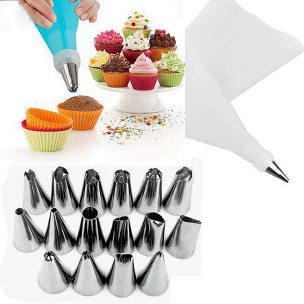 MelysUS 18Pcs Baking Tool Stainless Steel Cream Forcing Icing Mounted Set Candy Making Molds