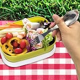 SwirlColor Pack of 2 Portable Stainless Steel Sporks Camping Cutlery Green view 7