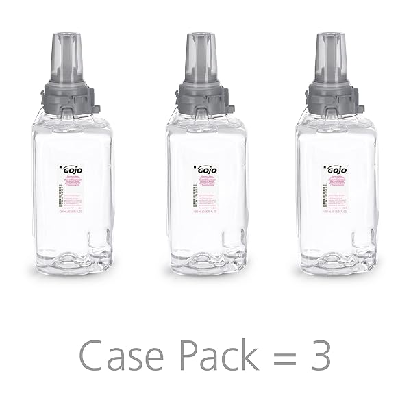 GOJO CLEAR & MILD FOAM HANDWASH, FRAGRANCE FREE, ECOLOGO CERTIFIED, 1250 ML FOAM SOAP REFILL ADX-12 PUSH-STYLE DISPENSER (PACK OF 3) – 8811-03
