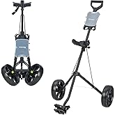 XDriveMax Golf Push Cart, Foldable Golf Trolley for Golf Clubs, Lightweight Walking Pull Caddy Cart