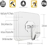 Jiaweixiang 24 Pack Heavy Duty Transparent Self Adhesive Hooks 33lb view 2