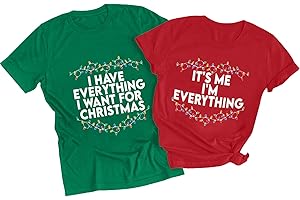 Christmas Couples Shirts His and Her Matching Xmas Outfits Sets Funny Christmas Family Pajamas Short Sleeve Tees Top