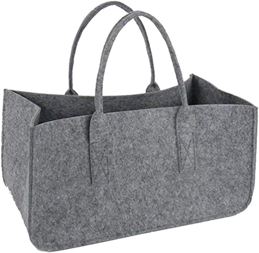 Filztasche Hellgrau Kaminholztasche Filzkorb Kaminholztasche Kaminholzkorb Korb Filz Zeitungsständer Zeitungskorb