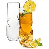 ZHUNZOOEN Stemless Wine Glasses Set of 2, 9oz with Finger Indentations for Red Wine, Bourbon, Scotch & Cocktails, Modern Unbreakable Barware Gifts