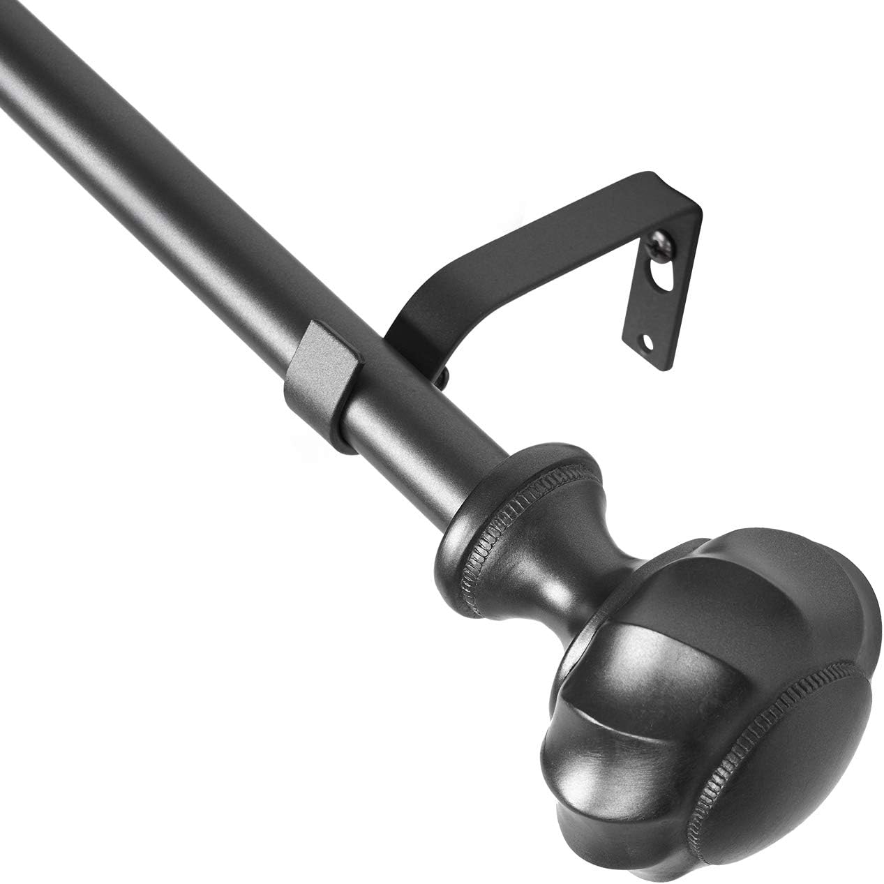 3/4-inch Diameter Single Window Curtain Rod, Adjustable Length from 28-48 Inch,Pewter: Home Improvement