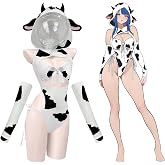 KORURACLUB Cosplay Animal lingerie Cow Costume Cow Onesie | Animal Bodysuit Cow Cosplay Lingerie set Women Clothe Kawaii Anime onesie White Cozy sweater Sexy Lingeries Party Gift Femboy