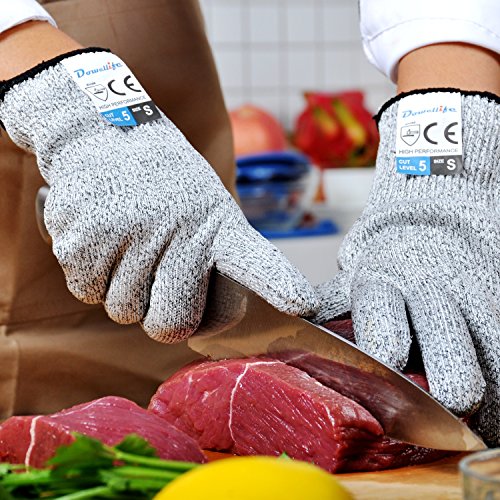 Dowellife Cut Resistant Gloves Food Grade Level 5 Protection, Safety Kitchen Cuts Gloves for Oyster Shucking, Fish Fillet Processing, Mandolin Slicing, Meat Cutting and Wood Carving, 1 Pair (Large) Tools & Home Improvement, Safety & Security, Personal Protective Equipment, Hand & Arm Protection, Lab, Safety & Work Gloves, Impact Reducing Gloves
