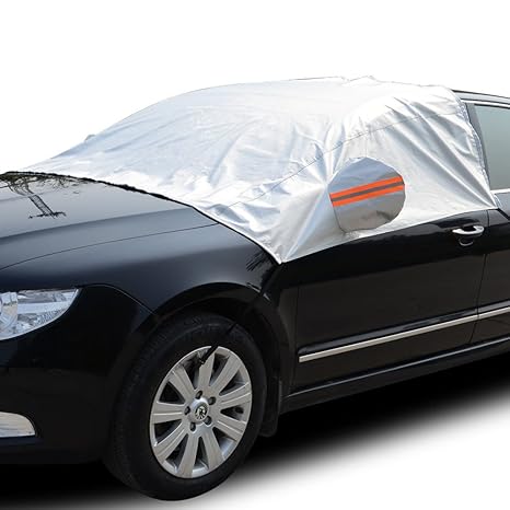 Tofern Wasserdicht Auto Obere Abdeckung Frost Und Winterschutz Für Auto SUV Geschäfts Pkw Kombi - Groß SUV - Silber