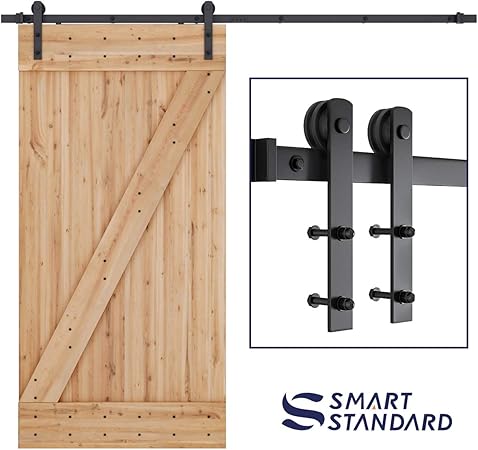 Amazon Com Smartstandard 8ft Heavy Duty Sturdy Sliding Barn Door
