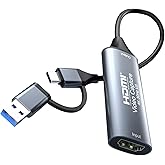 4K HDMI Video Capture Card for Live Streaming & Gaming - USB 3.0/Type-C Compatible with PS5, Switch, Xbox, PC, Mac, OBS (Ultr