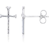 Sterling Silver Yellow Cross Stud Earrings